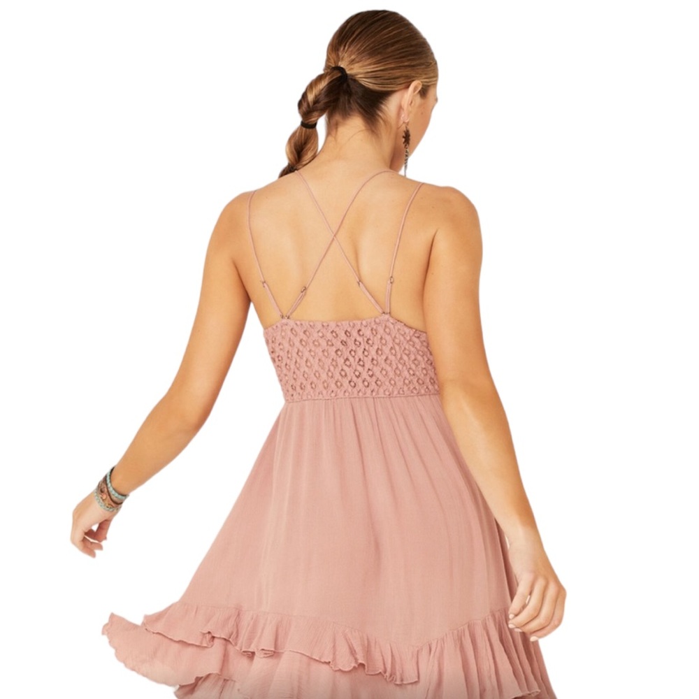 NWT Free People Women's Adella Mauve Boho Slip Dress Size Small - Picture 5 of 10